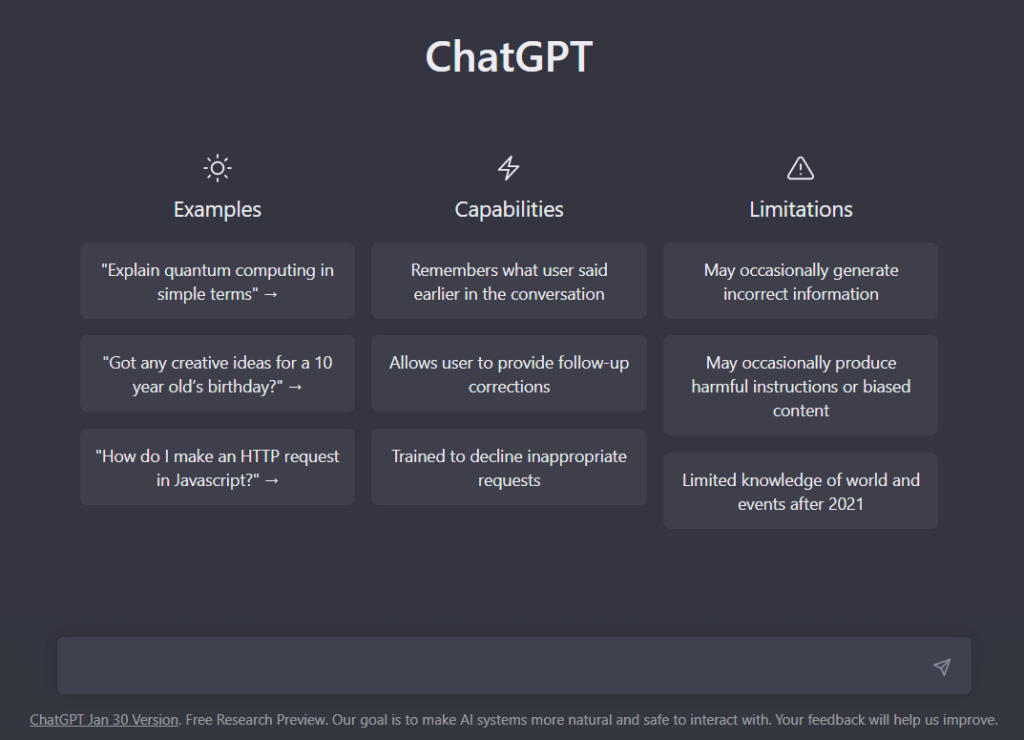 צילום מסך ChatGPT עמוד ראשי